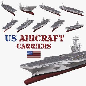 3D US Aircraft Carriers Collection model